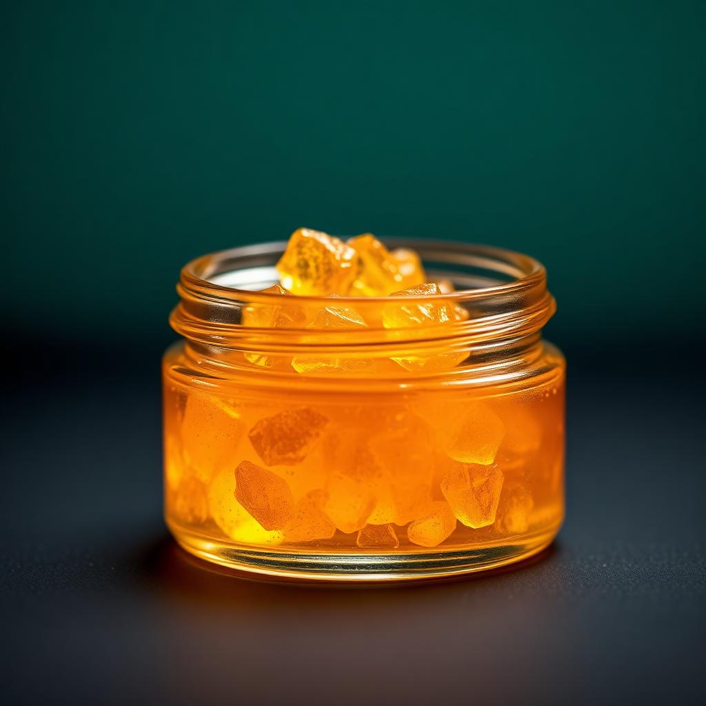Live resin diamonds in glass jar